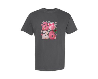 brand:Comfort Colors|color:Pepper|Crochet Yarn Happy New Year 2026 12 Graphic T-Shirt