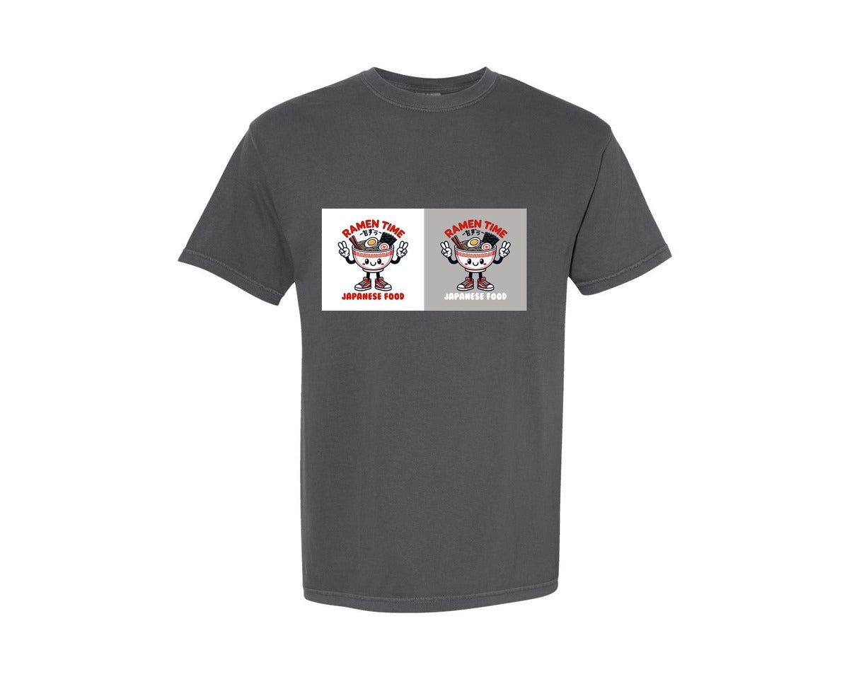 brand:Comfort Colors|color:Pepper|Ramen Time Kawaii Bowl Graphic T-Shirt