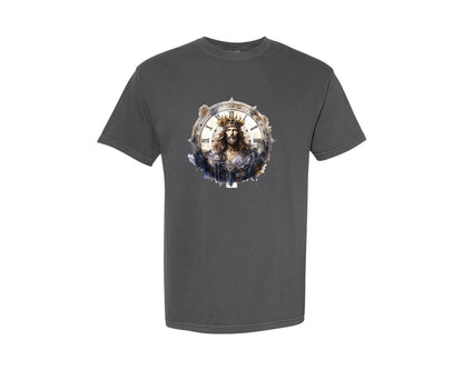 brand:Comfort Colors|color:Pepper|Jesus Christ Vintage Wild Flowers Graphic T-Shirt