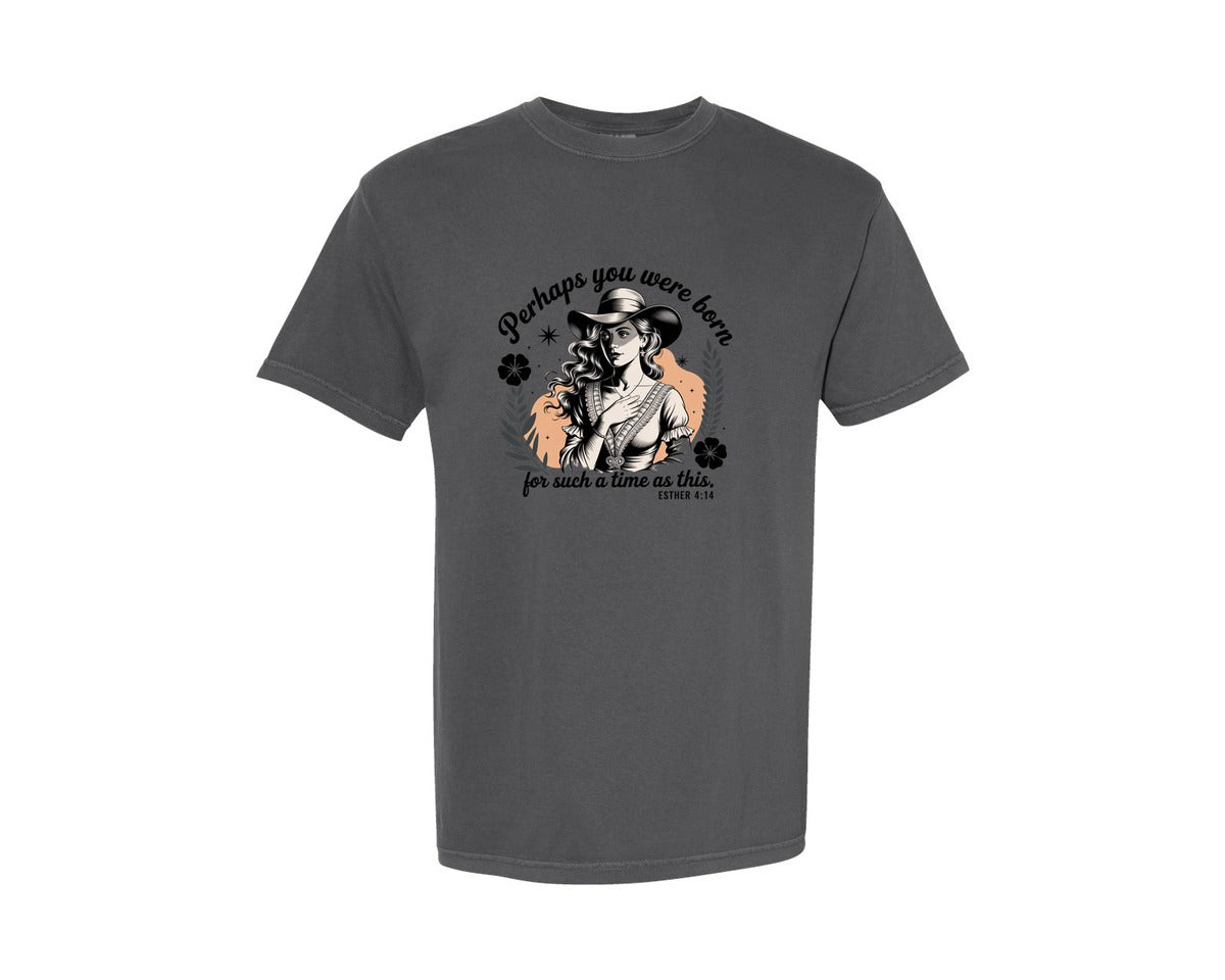 brand:Comfort Colors|color:Pepper|Perhaps You Were Born Christian 3 Graphic T-Shirt