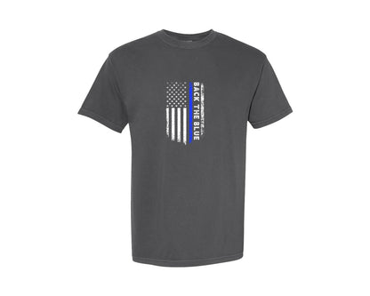 brand:Comfort Colors|color:Pepper|Back The Blue Thin Blue Line Graphic T-Shirt