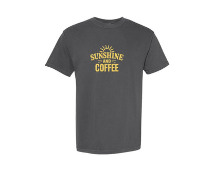 brand:Comfort Colors|color:Pepper|Sunshine And Coffee Graphic T-Shirt