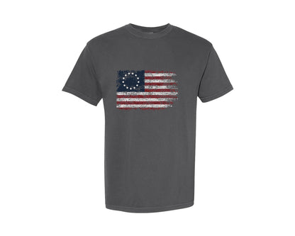 brand:Comfort Colors|color:Pepper|Betsy Ross Flag Design Graphic T-Shirt