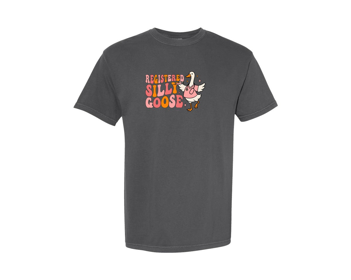 brand:Comfort Colors|color:Pepper|Registered Silly Goose Nurse T Shirt 3 Graphic T-Shirt