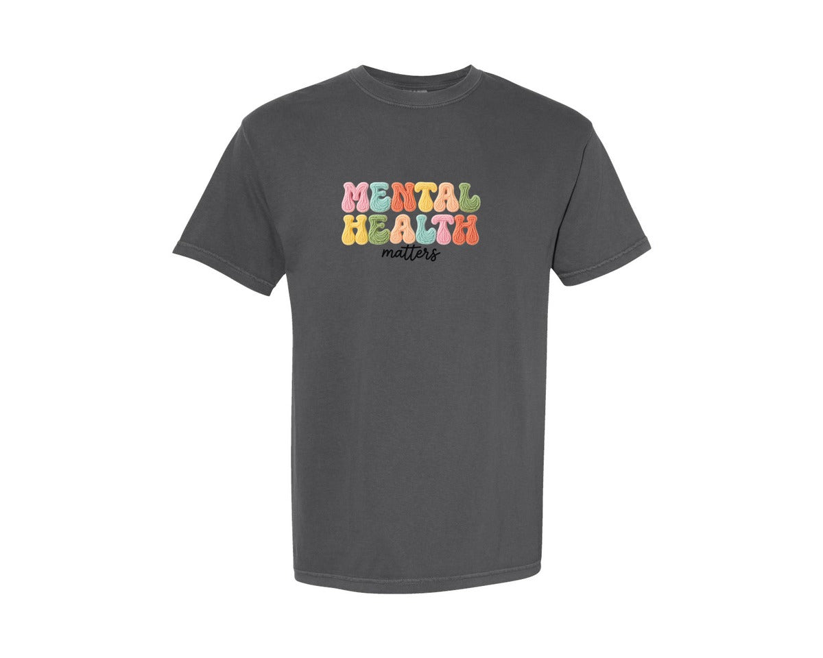 brand:Comfort Colors|color:Pepper|Yarn Mental Health Matters Shirt Graphic T-Shirt