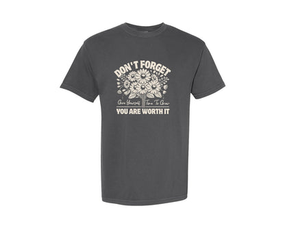 brand:Comfort Colors|color:Pepper|Give Yourself Time Self Love Design Graphic T-Shirt
