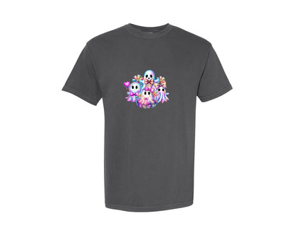 brand:Comfort Colors|color:Pepper|Cute Ghost Halloween 10 Graphic T-Shirt
