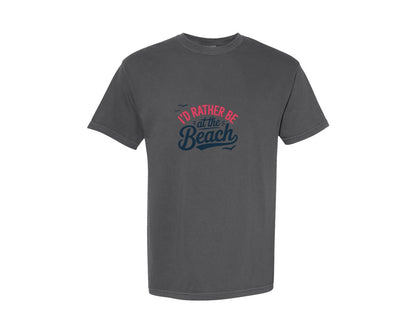 brand:Comfort Colors|color:Pepper|Id Rather Be At The Beach Summer Graphic T-Shirt