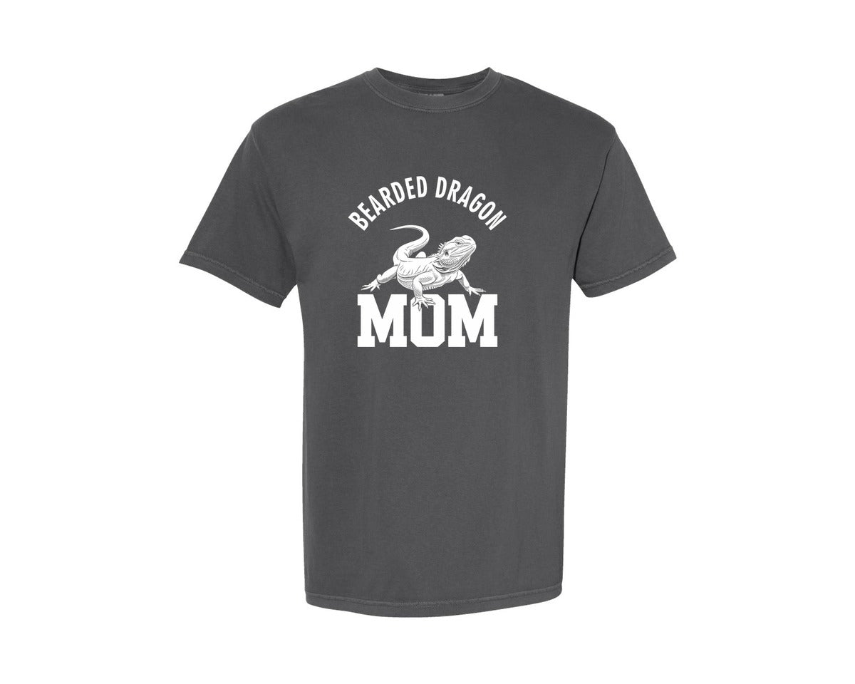 brand:Comfort Colors|color:Pepper|Bearded Dragon Mom Reptile Lizard Lover Graphic T-Shirt