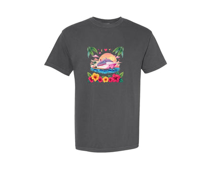 brand:Comfort Colors|color:Pepper|Sunset Cruise Ship T Shirt Design Graphic T-Shirt