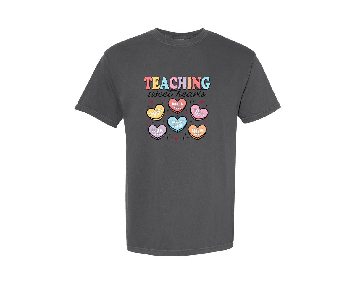 brand:Comfort Colors|color:Pepper|Teaching Sweethearts Valentines Graphic T-Shirt
