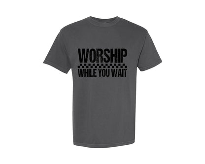 brand:Comfort Colors|color:Pepper|Faith Based Christian Designs Worship Graphic T-Shirt