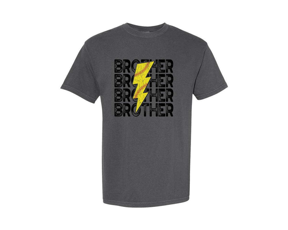 brand:Comfort Colors|color:Pepper|Softball Brother T Ball Distressed Graphic T-Shirt