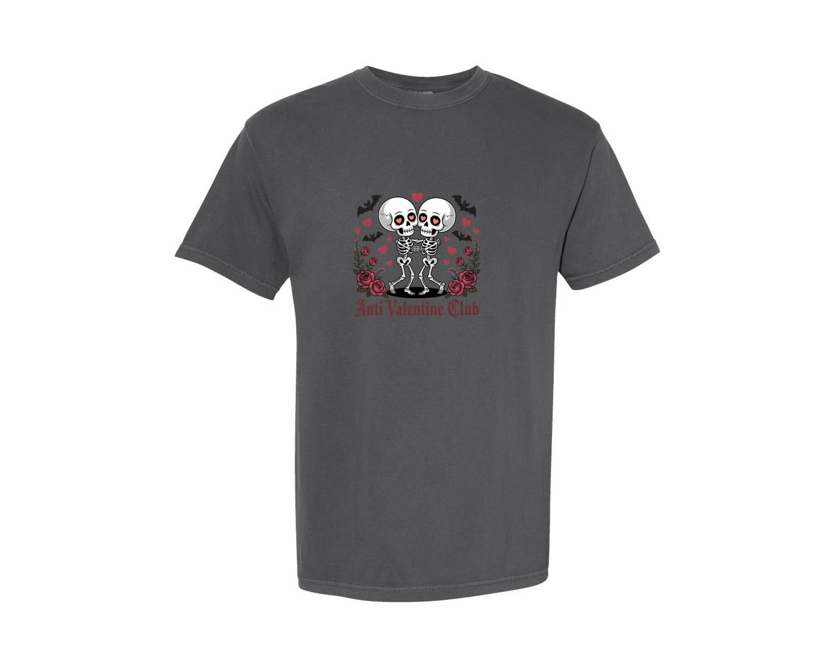 brand:Comfort Colors|color:Pepper|Anti Valentine Club 29 Graphic T-Shirt