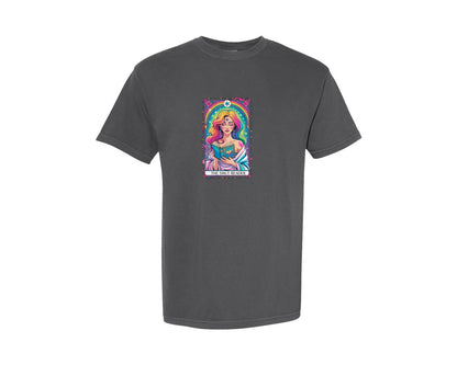 brand:Comfort Colors|color:Pepper|The Smut Reader Rainbow Romance Tarot Graphic T-Shirt