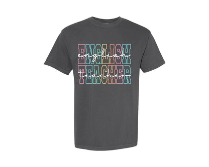 brand:Comfort Colors|color:Pepper|Comfort Colors English Teacher Shirt Graphic T-Shirt