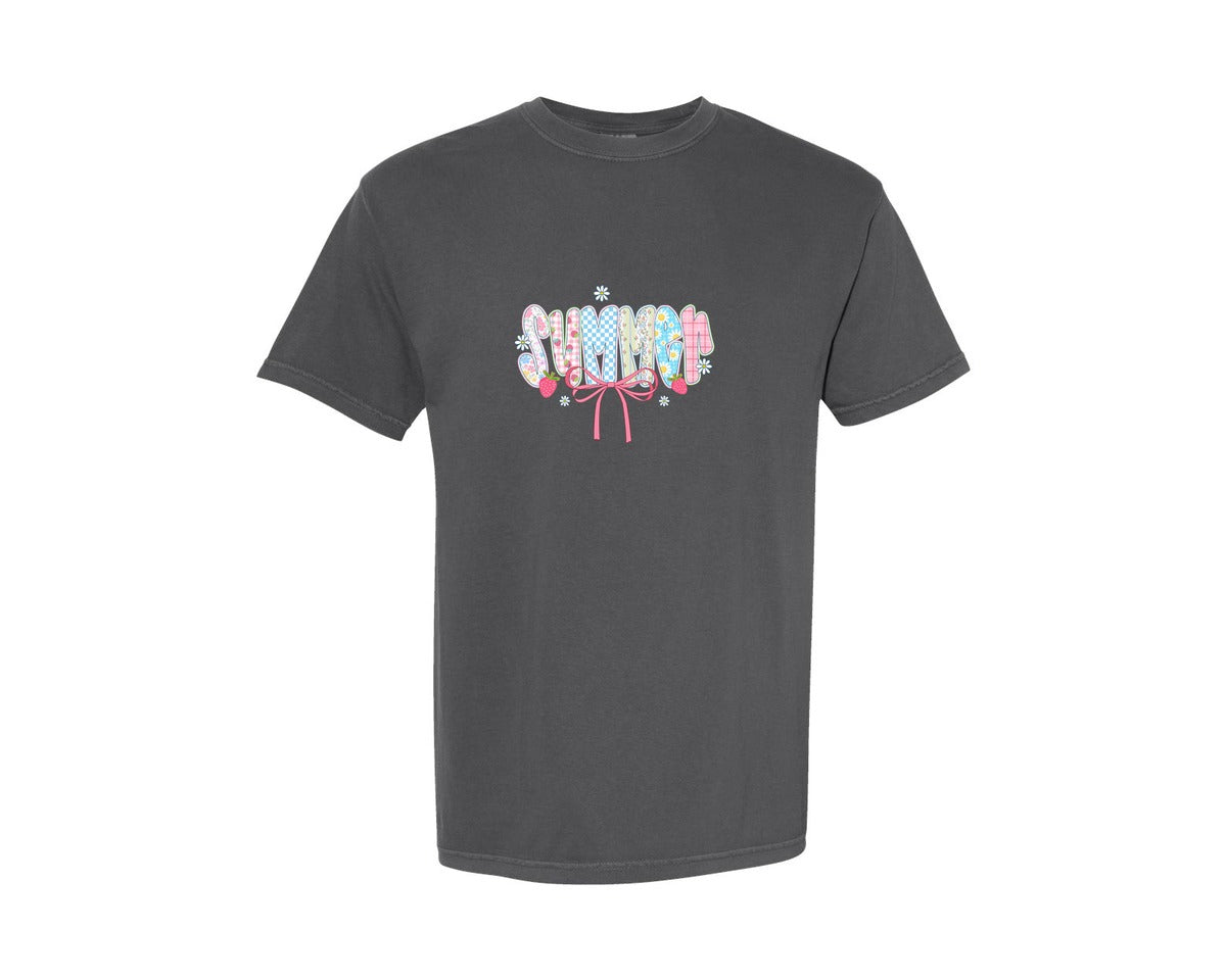 brand:Comfort Colors|color:Pepper|Coquette Summer Preppy Summer Graphic T-Shirt