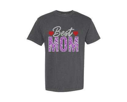brand:Comfort Colors|color:Pepper|Best Mom Rhinestone Templates Design 2 Graphic T-Shirt