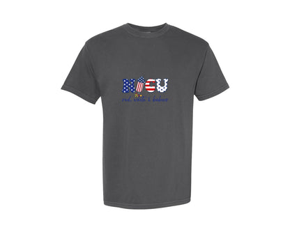 brand:Comfort Colors|color:Pepper|Nicu Patriotic Red White Babies Graphic T-Shirt