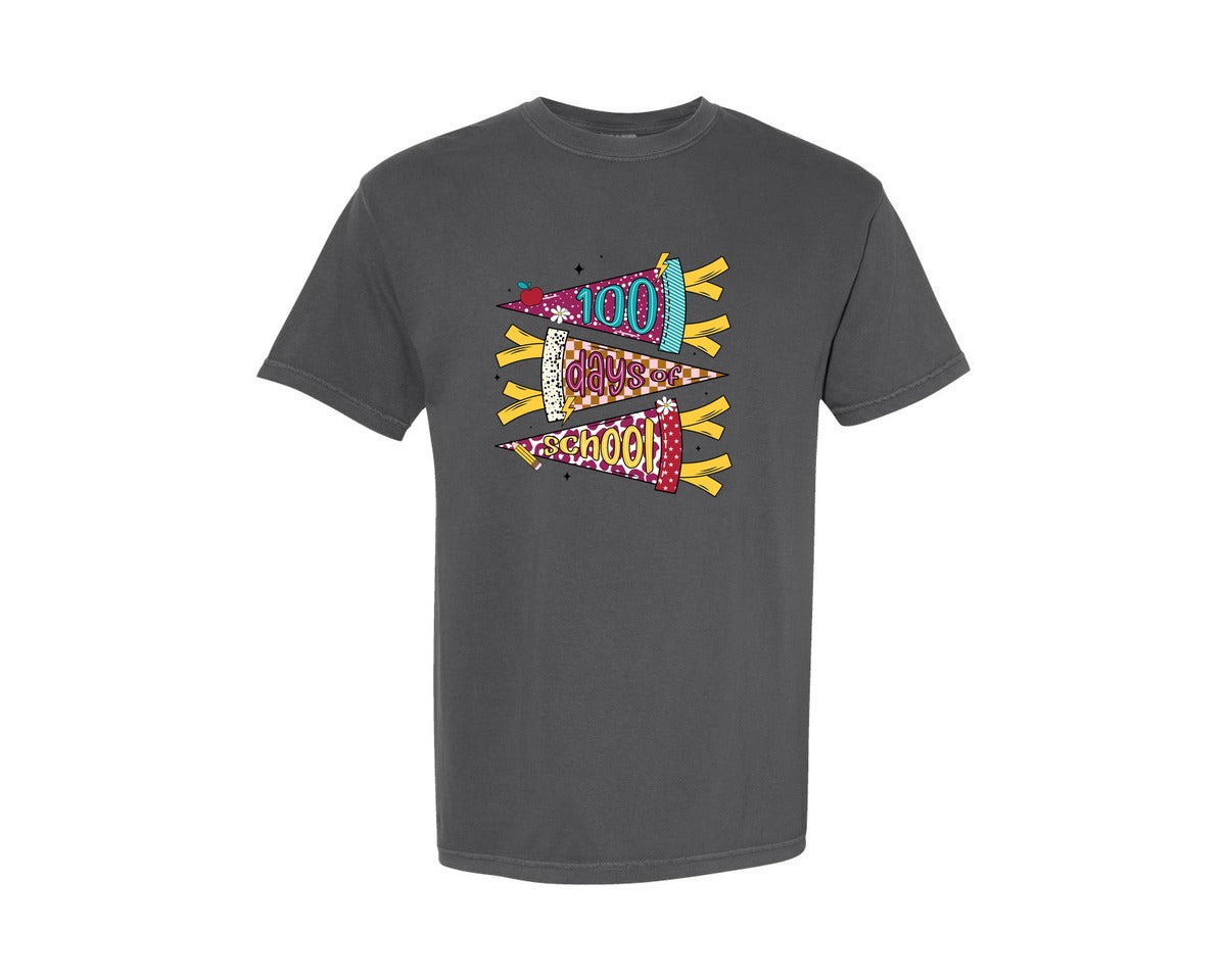 brand:Comfort Colors|color:Pepper|Happy 100 Days Of School School 2 Graphic T-Shirt