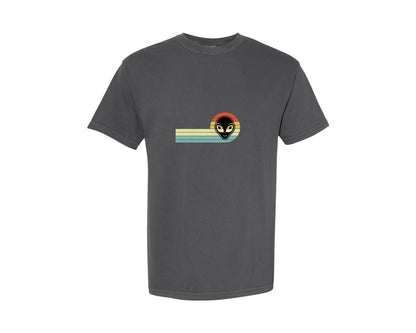 brand:Comfort Colors|color:Pepper|Retro Vintage Alien Face T Shirt Design Graphic T-Shirt
