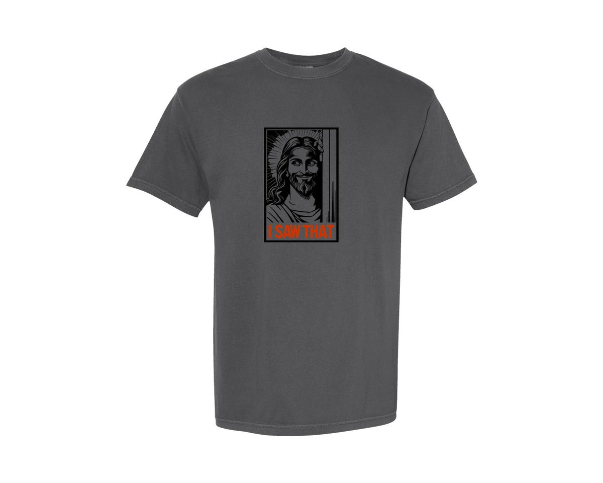 brand:Comfort Colors|color:Pepper|Sarcastic Jesus I Saw That File Graphic T-Shirt