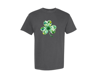 brand:Comfort Colors|color:Pepper|Watercolor Shamrock St Patricks Day Graphic T-Shirt