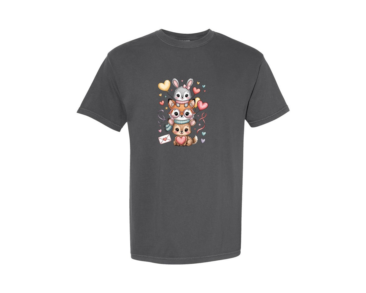 brand:Comfort Colors|color:Pepper|Cute Valentine Kawaii Friends Shirt Graphic T-Shirt