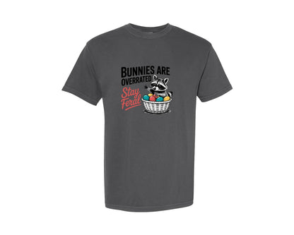 brand:Comfort Colors|color:Pepper|Bunnies Are Overrated Stay Feral 6 Graphic T-Shirt