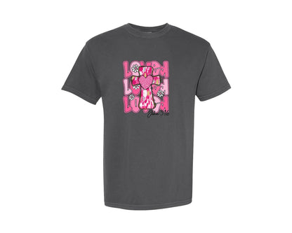 brand:Comfort Colors|color:Pepper|Christian Valentines Loved John 316 5 Graphic T-Shirt