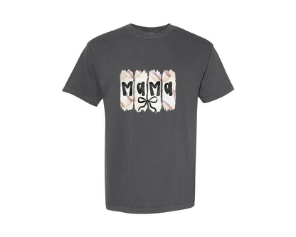 brand:Comfort Colors|color:Pepper|Coquette Baseball Mama 2 Graphic T-Shirt