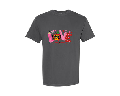 brand:Comfort Colors|color:Pepper|Love Teacher Valentine Love Graphic T-Shirt