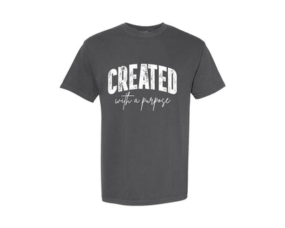 brand:Comfort Colors|color:Pepper|Created With A Purpose Christian 3 Graphic T-Shirt
