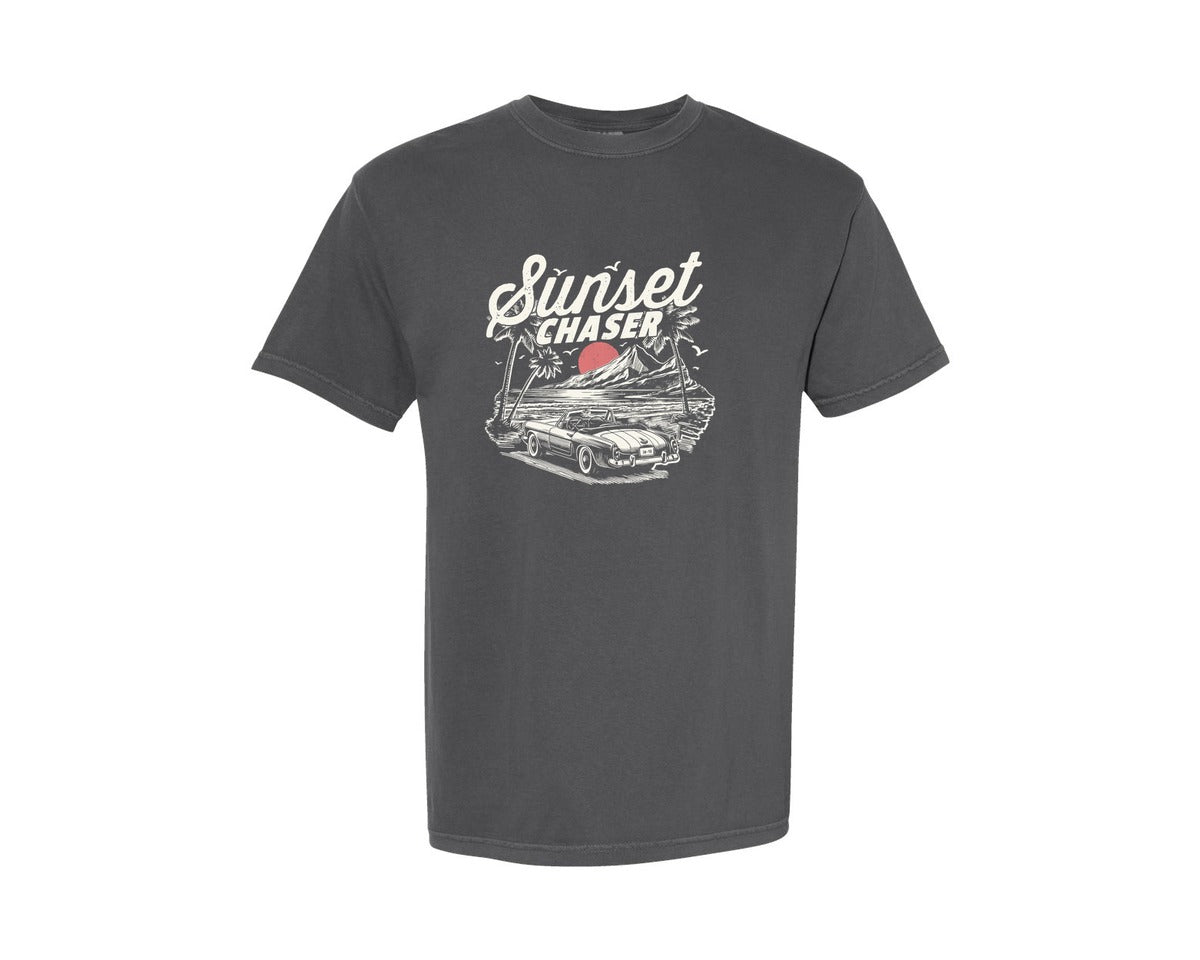 brand:Comfort Colors|color:Pepper|Sunset Chaser Retro Summer Shirt Graphic T-Shirt