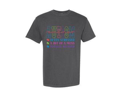 brand:Comfort Colors|color:Pepper|Autism Mama Shirt Autism Mom Shirt Graphic T-Shirt
