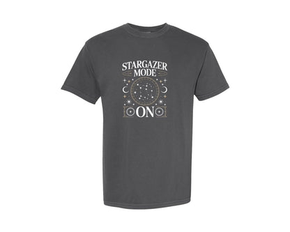 brand:Comfort Colors|color:Pepper|Stargazer Mode On Constellation Art Graphic T-Shirt