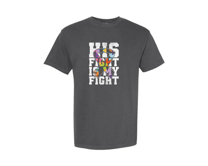 brand:Comfort Colors|color:Pepper|Autism Awareness His Fight Is My Fight Graphic T-Shirt
