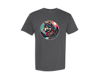 brand:Comfort Colors|color:Pepper|Vintage Wolf 90S Graphic Shirt Graphic T-Shirt