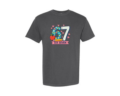 brand:Comfort Colors|color:Pepper|Cute Six Seven 67 School Graphic T-Shirt