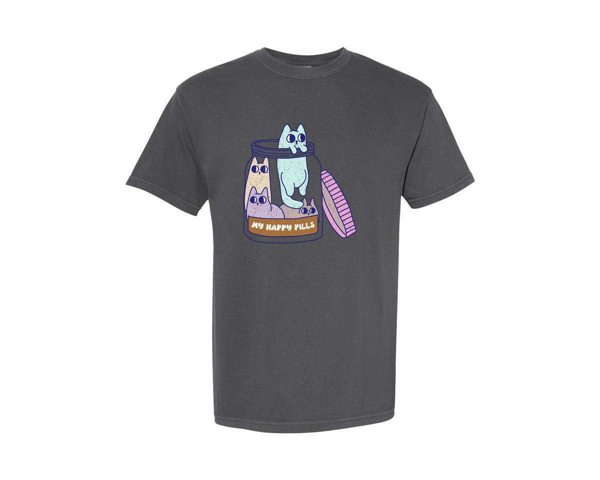 brand:Comfort Colors|color:Pepper|My Happy Pills Mental Health Graphic T-Shirt
