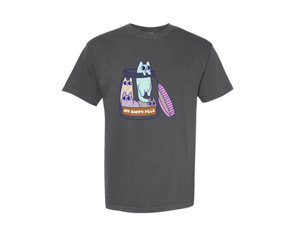 brand:Comfort Colors|color:Pepper|My Happy Pills Mental Health Graphic T-Shirt