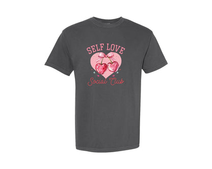 brand:Comfort Colors|color:Pepper|Self Love Social Club Valentine 3 Graphic T-Shirt