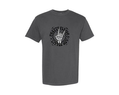 brand:Comfort Colors|color:Pepper|Pretty Fly For A Little Guy Toddler Graphic T-Shirt