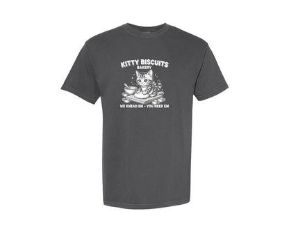 brand:Comfort Colors|color:Pepper|Kitty Biscuits Bakery We Knead Em Graphic T-Shirt