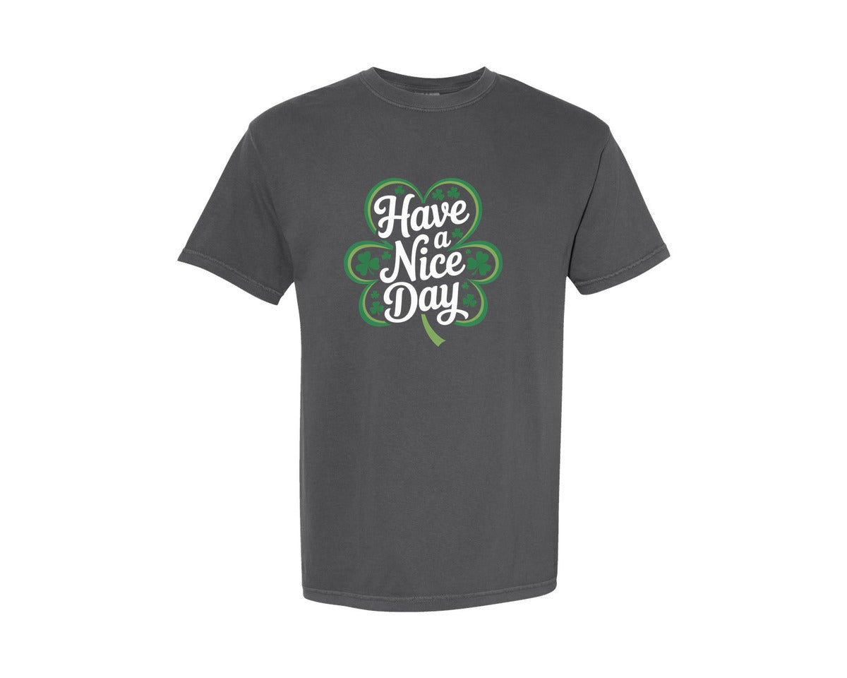 brand:Comfort Colors|color:Pepper|Have A Nice Day Clover Graphic T-Shirt