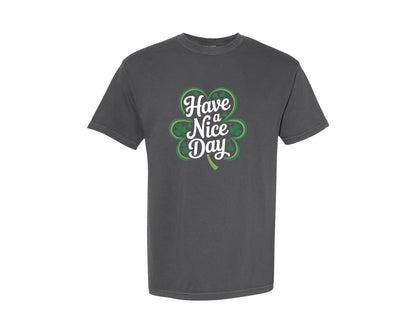 brand:Comfort Colors|color:Pepper|Have A Nice Day Clover Graphic T-Shirt