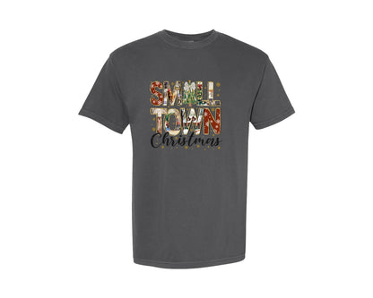 brand:Comfort Colors|color:Pepper|Small Town Christmas 17 Graphic T-Shirt