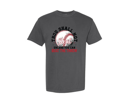 brand:Comfort Colors|color:Pepper|Funny Baseball Thou Shall Not Steal Graphic T-Shirt