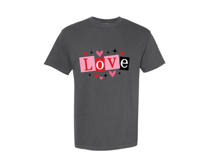 brand:Comfort Colors|color:Pepper|Valentine Love Graphic T-Shirt