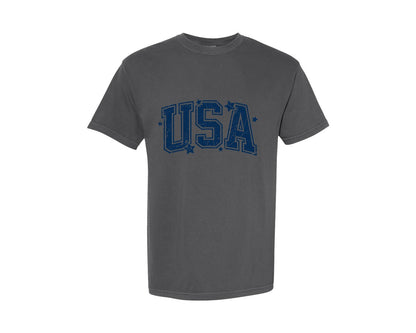 brand:Comfort Colors|color:Pepper|Distressed Usa Cut File Cricut Graphic T-Shirt